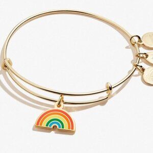 Alex & Ani gold bracelet with rainbow charm